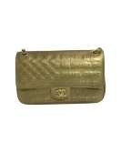 Preowned Rare Gold Embossed Single Flap 