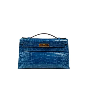 EVERYDAY BAGS Preowned Kelly Pochette Blue Myconos Alligator Shiny 1 ~item/2024/10/1/hermes_kelly_pochette_blue_myconos_shiny_alligator_
