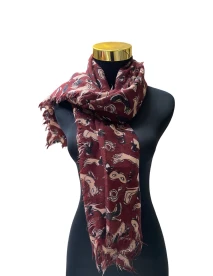 Preowned Scarf Burgundy