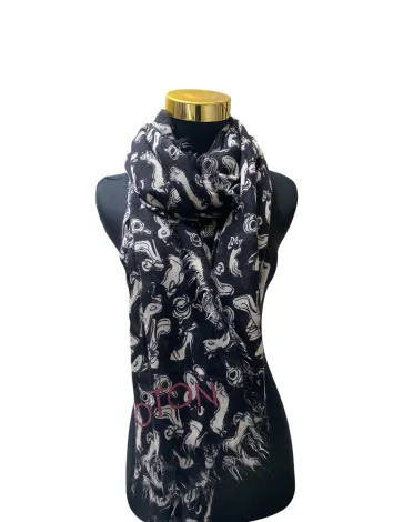 ACCESSORIES Preowned Scarf Black and White 1 ~item/2024/10/10/img_3203