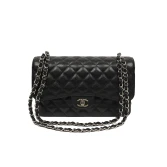 Preowned Jumbo Classic 30 cm Black Caviar 