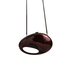 Preowned Mobile Art Zaha Hadid Limited Edition Burgundy Calfskin Shiny