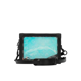 NEW Soft Trunk Solar Ray PVC Monogram Black Calfskin